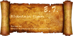 Blobstein Timon névjegykártya